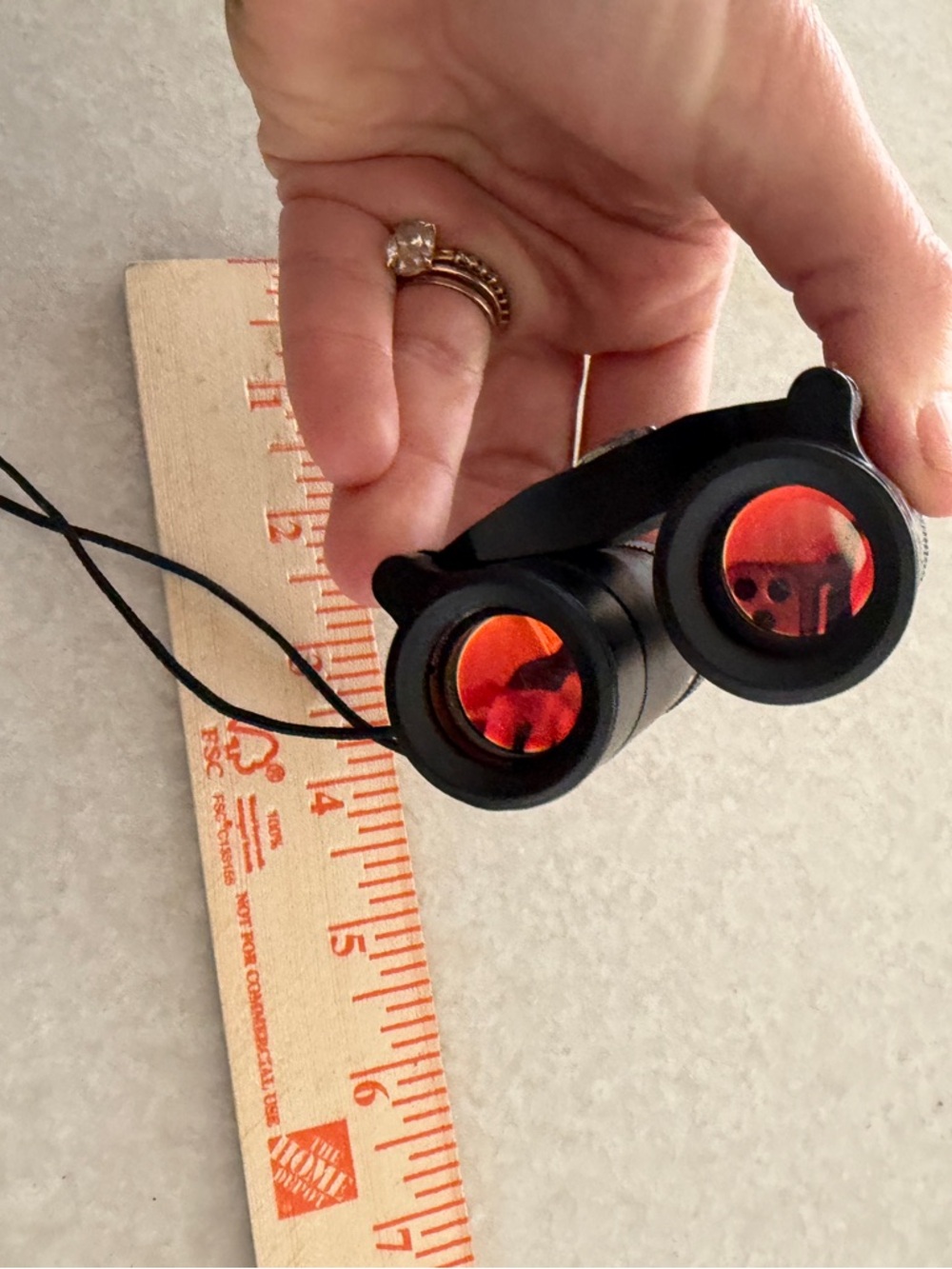 Brookstone Compact Black Binoculars with Red Lenses